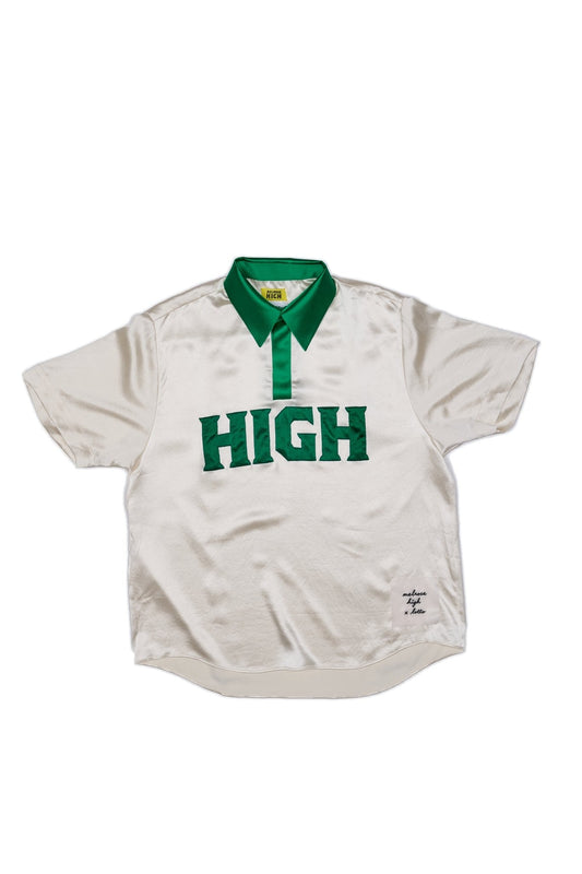 Ivy League Silk Polo - Chlorophyll Green (white background)